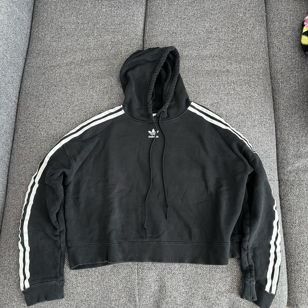 Adidas Charcoal Hoodie with White Logo